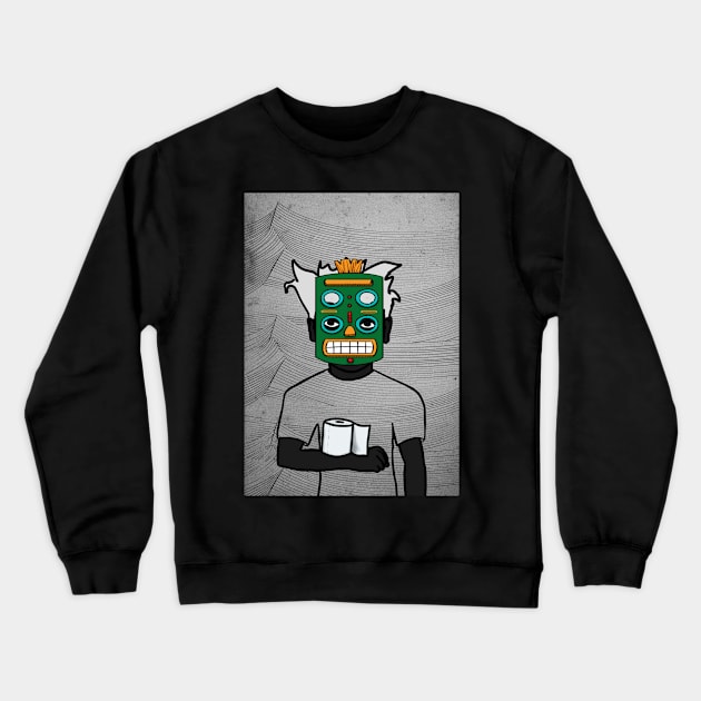 Immerse in NFT Character - MaleMask Waves with African Eyes on TeePublic Crewneck Sweatshirt by Hashed Art